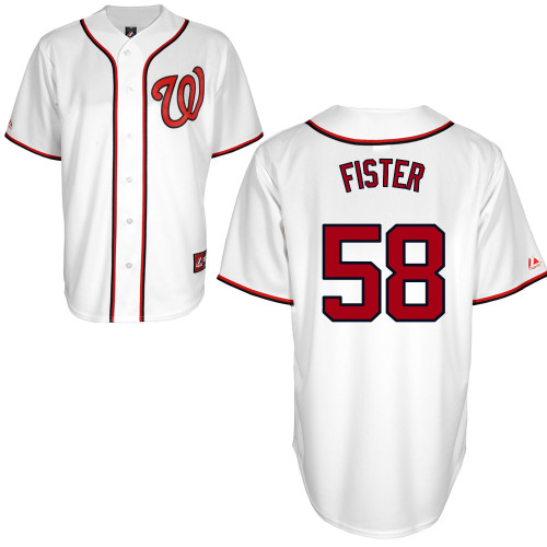 Doug Fister #58 mlb Jersey-Washington Nationals Women's Authentic Home White Cool Base Baseball Jersey